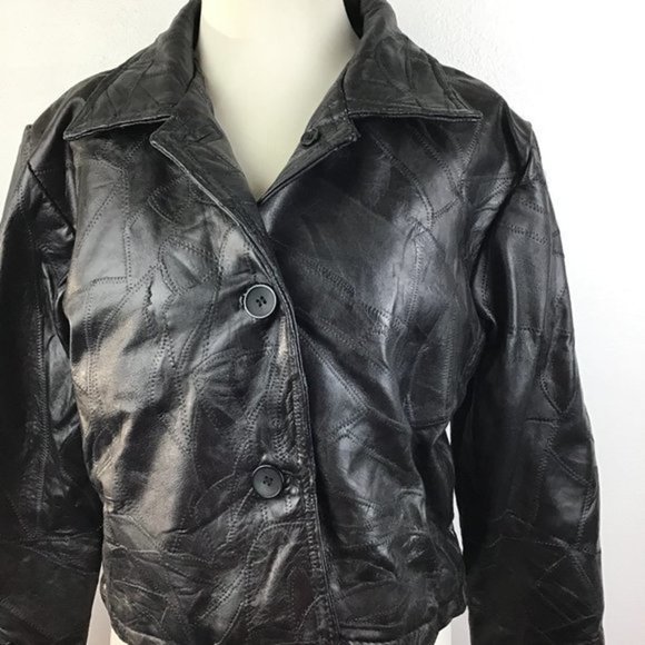 Italian Stone Design Genuine Leather Jacket Sz XL - Picture 2 of 15